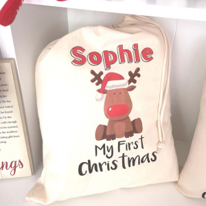 Personalised Rudof First Christmas Sack