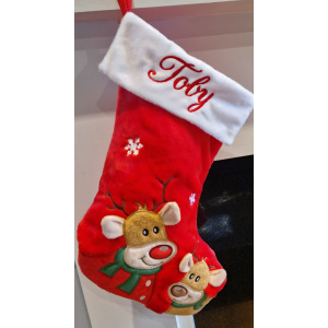 Personalised Plush Reindeer Stocking