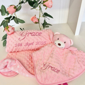 Pink Dimple Blanket & Comforter Set
